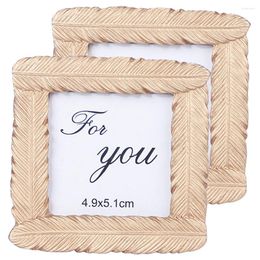 Frames 2 Pcs Po Folder Small Frame Mini Picture 3x3 Wedding Bulk Gold Decor Decorate