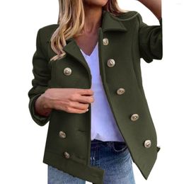 Women's Jackets Woollen Coat Fashion Spring Autumn Jacket Double-Breasted Outwear Korean Slim Fit Coats Chaquetas Para Mujeres