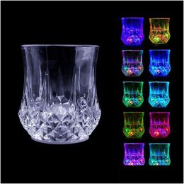 Wine Glasses Led Flashing Glowing Beer Glass Cup Mug Water Liquid Activated Light-Up Luminous Party Bar Drink Cups Drop Delivery Home Dhvyh