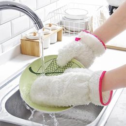 Disposable Gloves 2 Pcs Waterproof Dishwashing Wood Fibre Thickened Non-greasy Cleaning Household Kitchen Accessories Tools