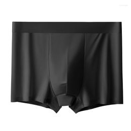Underpants Men's Ice Silk Boxers Underwear Summer Ultra-thin Quick-drying Shorts Briefs Seamless Breathable
