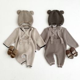 Pullover Autumn Kid Knitwear Fashion Boy Baby Knitting Casual Sweater Coat Girl Children Knitted Cotton Solid Overalls Infant Knit Jacket 230918