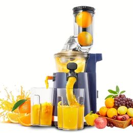 1pc US Plug Carrot Apple Orange Slow Juicer , Matte Black Juicer , Slow Juicer Cold Press With 3.2 Inch Wide Feed Trough , Vegetable And Fruit , Home Juicer With Brush ,