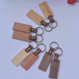 Keychains 20Pcs Wood Keychain Gift Advertising Wooden Sign Keyring 5 Styles Personalized Accessories