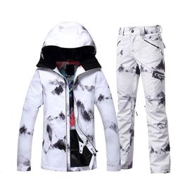 Skiing Suits Gsou-Women's Snow Suit Set Snowboarding Clothing Outdoor Sports Waterproof Windproof Skiing Jackets and Pants High Quality 230919