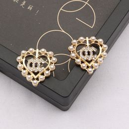 Designer Earring Brand Letter Stud Earrings Gold Plated Diamond Earrings Women Jewelry Accessories