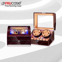 Watch Winders FRUCASE Watch Winder for Automatic Watches Version Wooden Watch Box with High-end Velvet Interior and Battery Option 230918