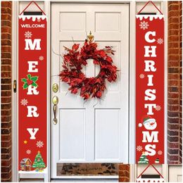 Christmas Decorations Merry Door Hanging Decoration For Indoor Outdoor Display Drop Delivery Home Garden Festive Party Supplies Dhdia