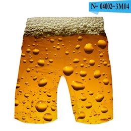 Mens Graphic Shorts 3d Digital Beer Pattern Short Pants Fashion Breathable Pant for Munich Beer Festival Germany208V