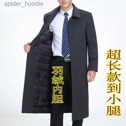 Men's Wool Blends Mens Winter Long s 5XL Men's Woolen Jackets Cashmere Business Casual Mink Fur Collar Coat Overcoat Veste Homme L230919