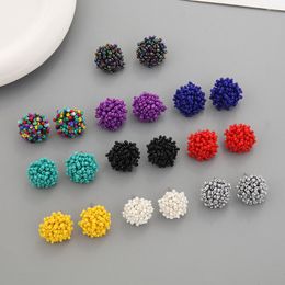 Stud Earrings Arrival Jewelry Accessories Bohemia Handmade Beads Small Simple Semicircle Colorful Beaded Earriings For Women 2023