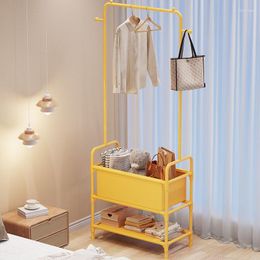 Hangers Household Iron Drying Rack Bedroom Floor Hanger Bedside Storage Door Hanging Bag Simple Coat And Hat