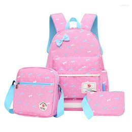 School Bags 3 Packs/Set Orthopedic Print Mode Buffer For Young Girls SD Students Sweet And Funny Ransel