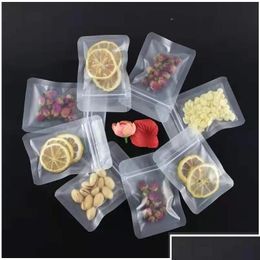Packing Bags Wholesale Packing Bags Frosted Transparent Zipper Bag Flat Bottom Dry Flower Pouch Smell Proof Food Storage Drop Delivery Dha1P