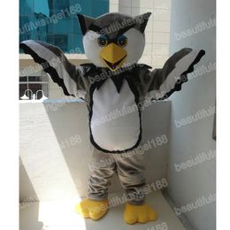 Halloween Grey Owl Mascot Costumes Top Quality Cartoon Theme Character Carnival Unisex Adults Outfit Christmas Party Outfit Suit