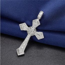 2020 Vintage Diamond cz Cross Pendant 100% 925 Sterling Silver Party Wedding Pendants Necklace For Women men moissanite Jewelry269b