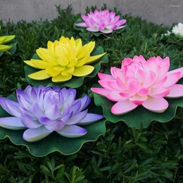 Decorative Flowers 5 Pieces Artificial Foam Lotus Lily Leaf Ponds Leaves Water Plants Wedding Floating Floral 28CM C44