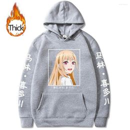 Men's Hoodies Anime My Dress Up Darling Harajuku Thick Hoodie Hip Hop 550g Streetwear Graphic Unisex Winter Men Women Clothing