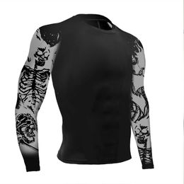 Men s Tracksuits Compression Shirt 3D Printed Long Sleeves Quick Drying Breathable Rash Guard Sports Jogging Gym Athletic Fitness Clothing 230919