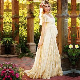 Maternity Dresses Pregnant Women Lace Dress Pregnancy Baby Showers Dresses For Maternity Wedding Party Photo Shoot Photography Props Clothing