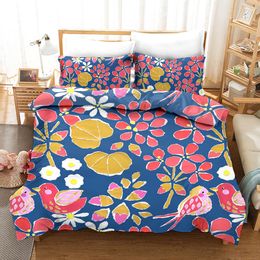 Bedding sets Flower Butterfly Set Luxury Comforter Duvet Covers Pillowcases 3D Sets Bed Linen Colourful Home Textile 230919