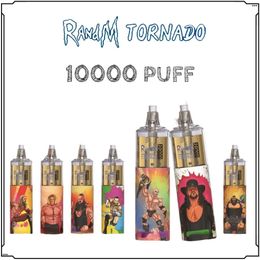 100% Original Randm Tornado 10k Disposable Vape 10000 Puff e cigarette 24 flavor 0% 2% 3% 5% 20ml Prefilled Mesh Coil 850mAh Battery Rechargeable vs 7000 9000 9k 7k 12k