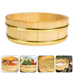 Dinnerware Sets Sushi Bucket Rice Mix Wooden Serving Trays Steamer Large Capacity Bowl Round Restaurant Bamboo