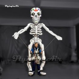 Funny Halloween Parade Performance Walking Inflatable Skeleton Puppet Blow Up La Catrina For Dia De Muertos Event