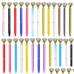 Ballpoint Pens Wholesale Kawaii Beautif Diamond Pen Crystal Big For School Office Women Bridal Shower Decor Gifts Drop Delivery Busine Dhan8