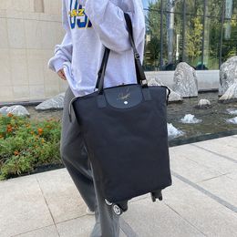 Shopping Bags Foldable Folding Pull Cart Trolley Bag With Wheels Reusable Grocery Food Organizer Vegetables 230918