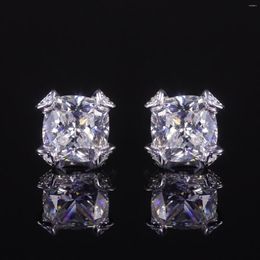 Stud Earrings GEM'S BALLET 925 Sterling Silver Push Back For Men And Women Diamond-fire CZ- Diamond G Color Wedding