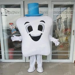 Performance White teeth Mascot Costumes Cartoon Character Outfit Suit Carnival Unisex Adults Size Halloween Christmas Fancy Party Carnival Dress suits