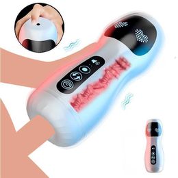 Sex Toy Massager Adult Erotic Realistic Vagina Automatic Sucking Masturbation Cup Vibrator for Men Orgasm Blowjob Masturbator Shop