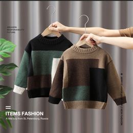 Pullover Winter Products Clothing Boy's Sweater ONeck Knitting Kids Geometric Clothes Children's Girl Keep Warm Jumper 230918