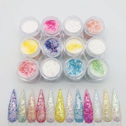 Acrylic Powders Liquids 12BottlesSet Acrylic Powder Crystal Glitter Powder For Making 3D Nail Tips Decoration Extension Builder Acrylic Dust Kit Tc#020 230919