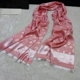 Brand scarf designer fashion spring and autumn shawl silk burst female pink foreign trade supply266g