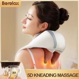 Massaging Neck Pillowws Shoulder Massager 5D Robotic Roller Health Care Wireless Charging Electric Heating Deep Kneading for Neck Back Shoulder Massager 230918