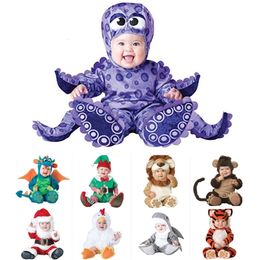 Rompers Purim Dress Christmas Cartoon Baby Boys Girls Halloween Dinosaur Costume Romper Kids Clothing Set Toddler Co splay Triceratops 230918