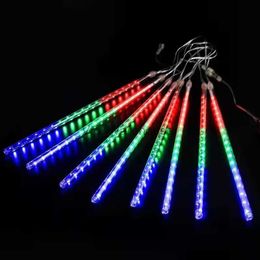 LED Strings Party 50cm long Snow Fall Meteor LED Tube Light;12mm Diameter;10pcs/set;AC90-260V Input Red/Green/Blue/Warm White/Cool White/Colorful HKD230919