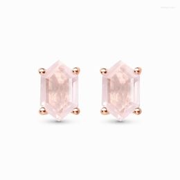 Stud Earrings Han Hao S925 Sterling Silver Unique Design Pink Crystal Ins Korean Japanese Style Jewellery For Women