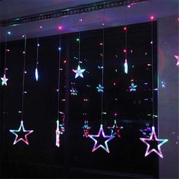 LED Strings Party AC110V or 220V Holiday Lighting LED Fairy Star Curtain String luminarias Garland Decoration Christmas Wedding Light 2M HKD230921