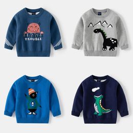 Pullover Kids Sweater Boys 2023 Autumn Winter Children Clothing Cartoon Cotton Dinosaur Baby Toddler Jumper 27y 230918