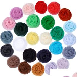 Craft Tools Miusie 26 Colours Felting Wool Soft Fibre Roving For Needle And Handcraft Diy Doll Suitable Women Beginner 230107 Drop Deli Dhgiv