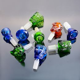 14 mm Male Random Colour Snake Head Glass Bowl Herb For Smoking Glass Bong's Accessories Free Sipping Oil Burner Random Colour