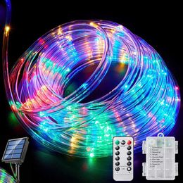 LED Strings Party Outdoor Solar Lights Garland Rope String Lights 5-30M LED Garden Garland Waterproof Tube Lamp for Garden Christmas Decoration HKD230919