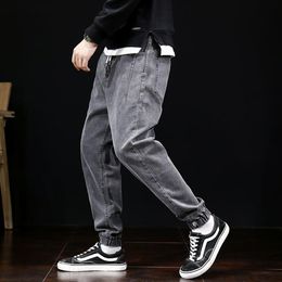 Men's Jeans Men Loose Fit Vintage Harem Pants Multi Pockets Denim Cargo Slack Bottom Hip Hop Jogger Fashion Streetwear278m