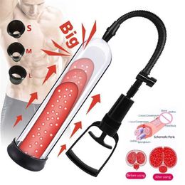 Sex Toy Massager Male Penis Pump Manual Enlarger for Man Vacuum Masturbation Penile Dilator Adults Products