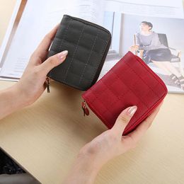 Wallets Fashion Women Short Wallet PU Leather Bifold Card Holder Zipper Coin Purse Design High Quality Money Bag Female