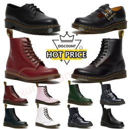 Plataforma Jadon Liso Couro Doc Martens Mulheres Designer Botas Nappa Chelsea 1460 Dr Martins Mulher Botas Originais Mocassins Sapatos AirWair Tornozelo Martin Bota