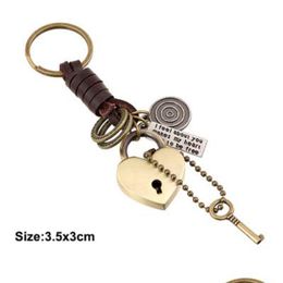 Key Rings Update Heart Ring Antique Sier Letter Tag Keychain Holders Bag Hangs Fashion Jewelry Drop Delivery Dhigt